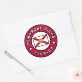 Pembroke Pines Florida Ronde Sticker (Envelop)
