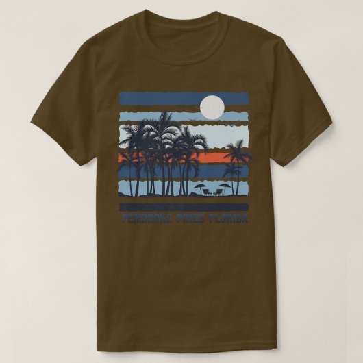  Pembroke Pines Florida Summer 80 s Beach So T-shirt (Design voorkant)