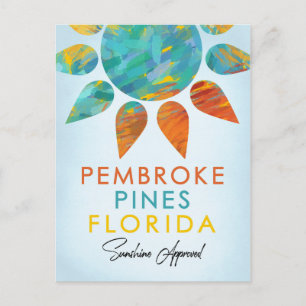 Pembroke Pines Florida Sunshine Travel Briefkaart