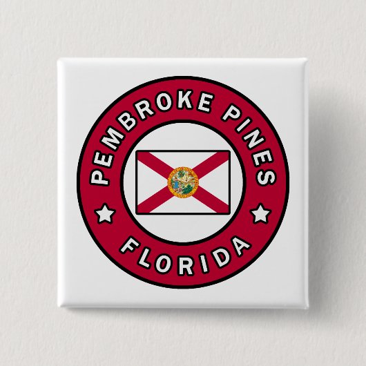 Pembroke Pines Florida Vierkante Button 5,1 Cm (Voorkant)