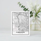 Pembroke Pines Map Briefkaart (Staand voorkant)
