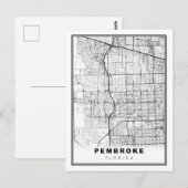 Pembroke Pines Map Briefkaart (Voorkant / Achterkant)
