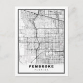 Pembroke Pines Map Briefkaart (Voorkant)