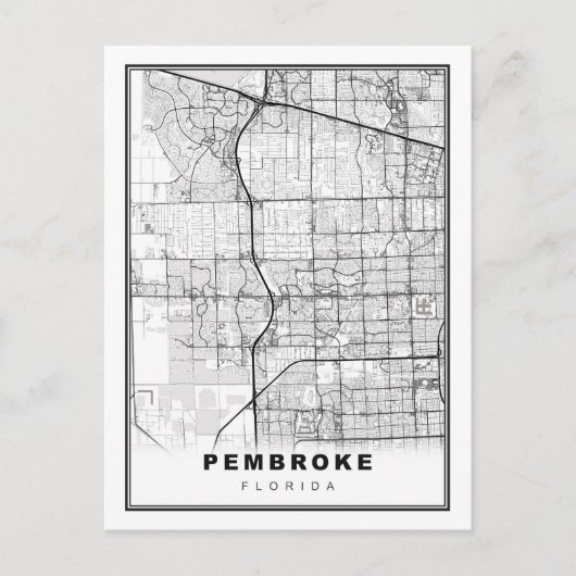 Pembroke Pines Map Briefkaart (Voorkant)