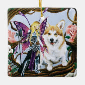Pembroke Welch Corgi Fairy Fantasy Keramisch Ornament (Voorkant)