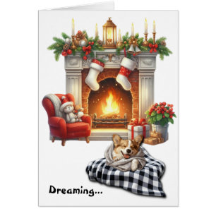 Pembroke Welsch Corgi Hond Droomt van Kerstmis