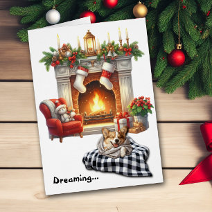 Pembroke Welsch Corgi Hond Droomt van Kerstmis