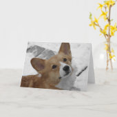 Pembroke Welse Corgi in de Kaart van de Sneeuw (Gele Bloem)