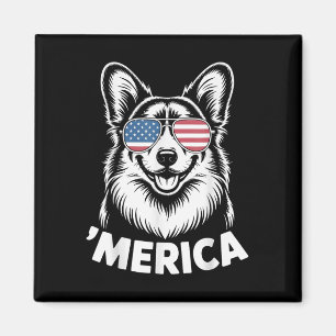 Pembroke Welsh Corgi 4 juli ‘merica Patriottisch Magneet