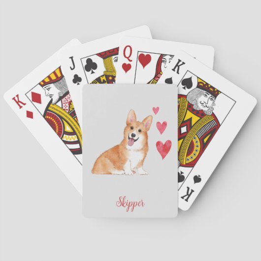 Pembroke Welsh Corgi aangepaste tekst Pokerkaarten (Achterkant)