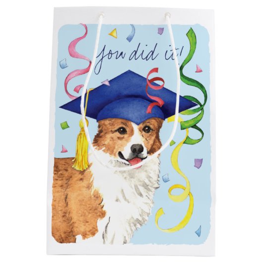 Pembroke Welsh Corgi Afstuderen Medium Cadeauzakje (Achterkant)