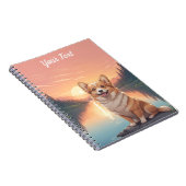 Pembroke Welsh Corgi bij het meer Notitieboek (Rechterzijde)