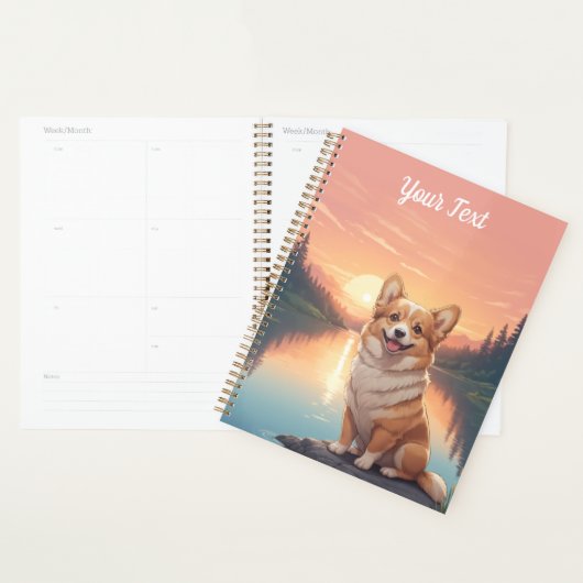 Pembroke Welsh Corgi bij het meer Planner (Display)