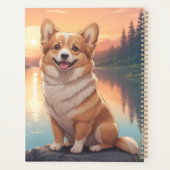 Pembroke Welsh Corgi bij het meer Planner (Achterkant)