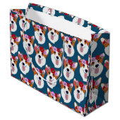 Pembroke Welsh Corgi Blue Cartoon Wrapping Paper Groot Cadeauzakje (Achterkant Gekanteld)