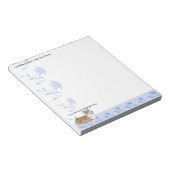 Pembroke Welsh Corgi, Blue Flowers Notitieblok (Schuin)