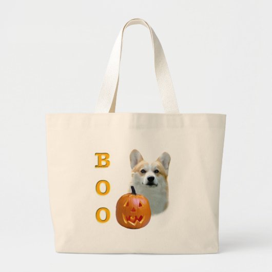 Pembroke Welsh Corgi Boo Grote Tote Bag (Voorkant)
