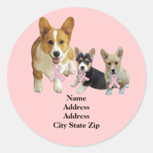 Pembroke Welsh Corgi Breast Cancer Adres Label