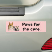Pembroke Welsh Corgi Breast Cancer Bumpersticker (Op auto)
