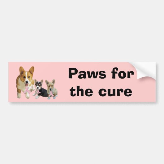 Pembroke Welsh Corgi Breast Cancer Bumpersticker (Voorkant)