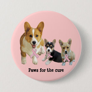 Pembroke Welsh Corgi Breast Cancer Button