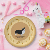 Pembroke Welsh Corgi, Brown and Gold Papieren Bordje (Feest)