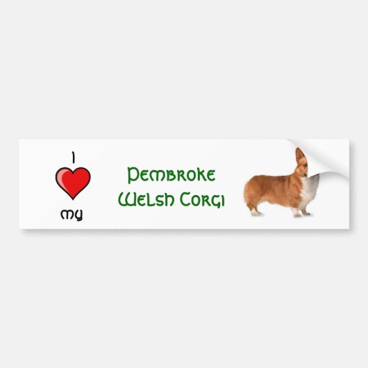 Pembroke Welsh Corgi Bumpersticker (Voorkant)