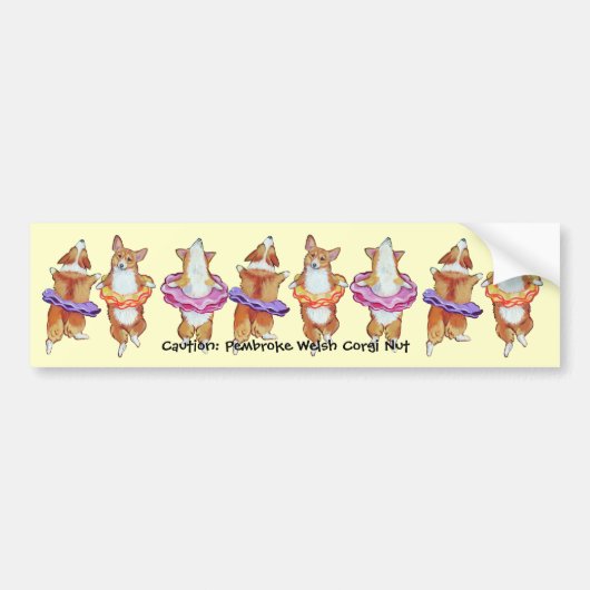 Pembroke Welsh Corgi Bumpersticker (Voorkant)