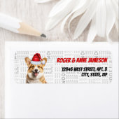 Pembroke Welsh Corgi Christmas Dog Retouradres Etiket (Insitu)