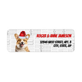 Pembroke Welsh Corgi Christmas Dog Retouradres Etiket