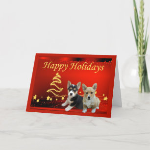 Pembroke Welsh Corgi Christmas Kaart Stars