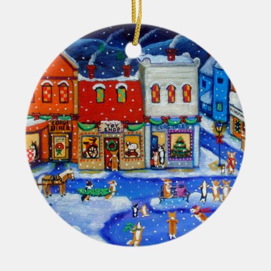 Pembroke Welsh Corgi Circle Ornament (Voorkant)