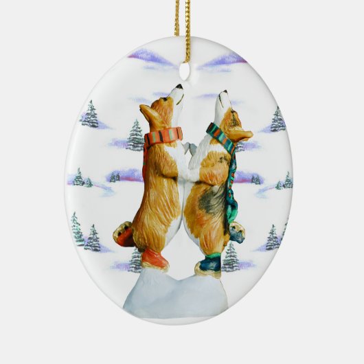 Pembroke Welsh Corgi Circle Ornament (Rechts)