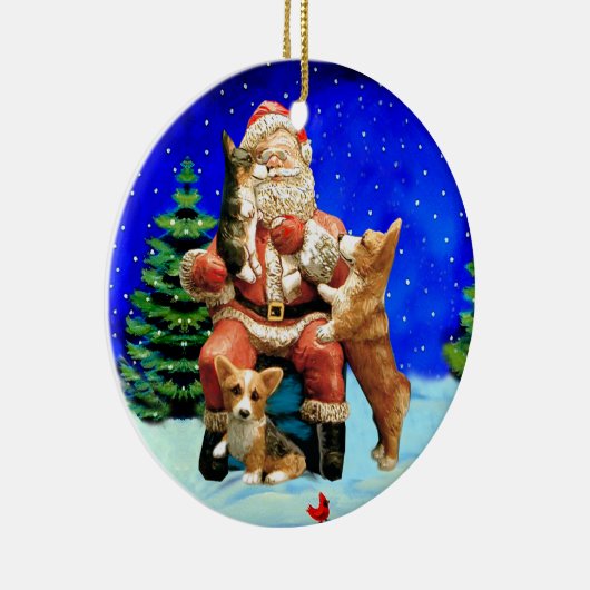 Pembroke Welsh Corgi Circle Ornament (Rechts)