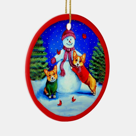Pembroke Welsh Corgi Circle Ornament (Rechts)