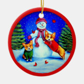Pembroke Welsh Corgi Circle Ornament (Voorkant)