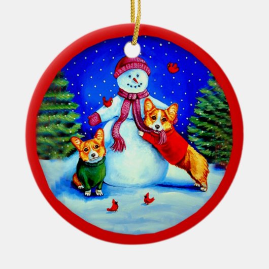 Pembroke Welsh Corgi Circle Ornament (Voorkant)