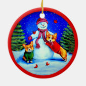 Pembroke Welsh Corgi Circle Ornament (Achterkant)