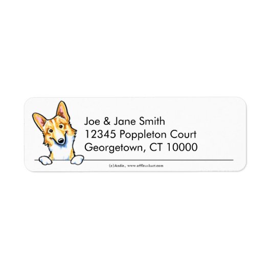 Pembroke Welsh Corgi Clean & Simple Etiket (Voorkant)