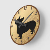Pembroke Welsh Corgi Clock Ronde Klok (Hoek)