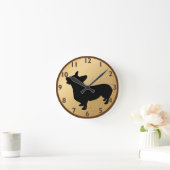 Pembroke Welsh Corgi Clock Ronde Klok (Huis)