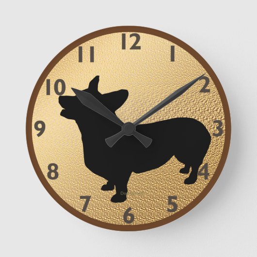 Pembroke Welsh Corgi Clock Ronde Klok (Voorkant)