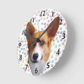 Pembroke Welsh Corgi Clock Ronde Klok (Hoek)