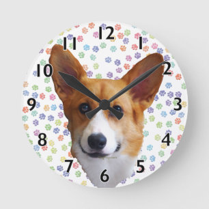 Pembroke Welsh Corgi Clock Ronde Klok