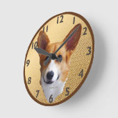 Pembroke Welsh Corgi Clock Ronde Klok (Hoek)