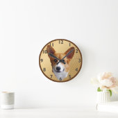 Pembroke Welsh Corgi Clock Ronde Klok (Huis)