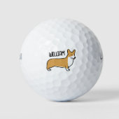 Pembroke Welsh Corgi Custom Naam Golfballen (Voorkant)