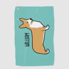 Pembroke Welsh Corgi Custom Naam Golfhanddoek