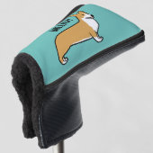 Pembroke Welsh Corgi Custom Naam Golfheadcover (3/4 voorkant)