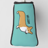 Pembroke Welsh Corgi Custom Naam Golfheadcover (Draai 90)